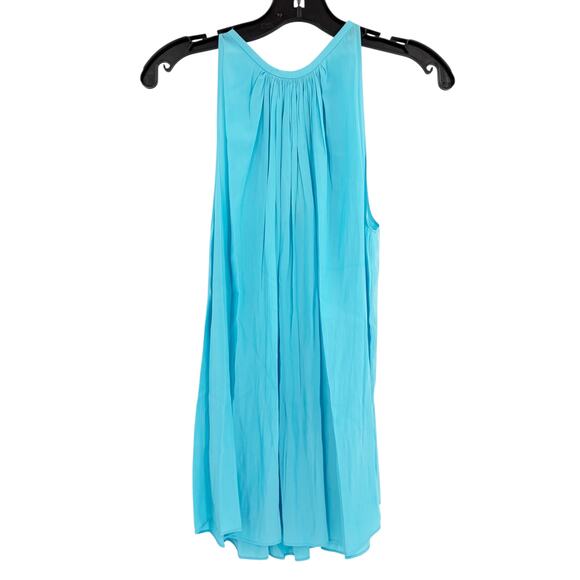 RAMY BROOK Top NEW Size S Piper V-Neck Tank $265 Crepe Sleeveless Tropical Blue - Picture 3 of 4